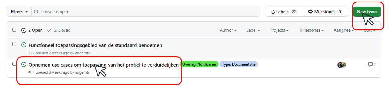Aanmaken of bekijken issue