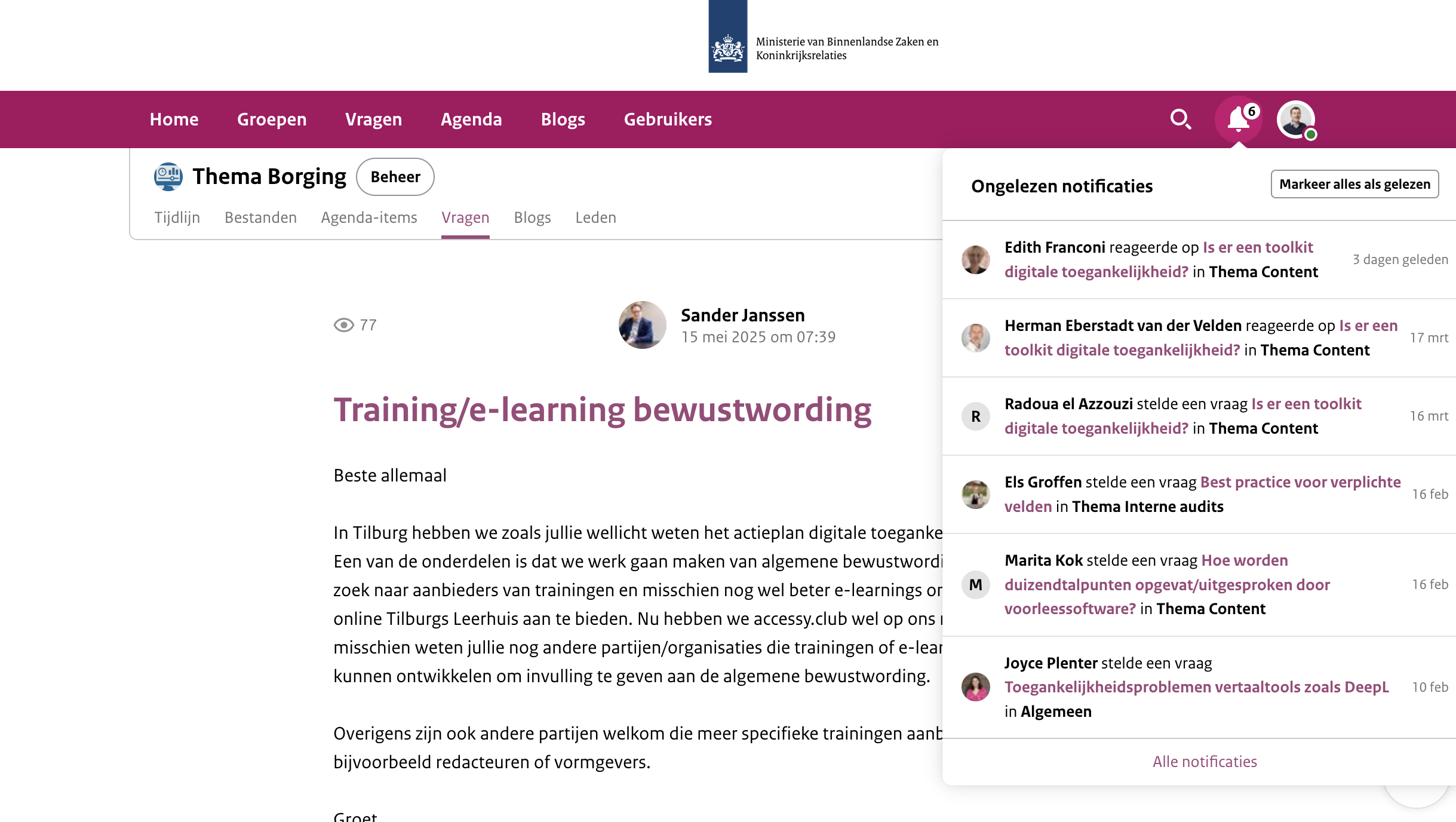 screenshot van community